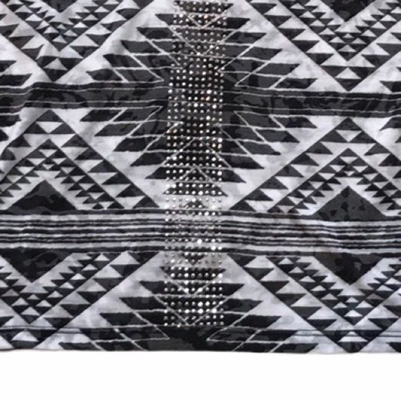 INC Cold Shoulder Aztec Print Rhinestone Tee - Picture 9 of 10